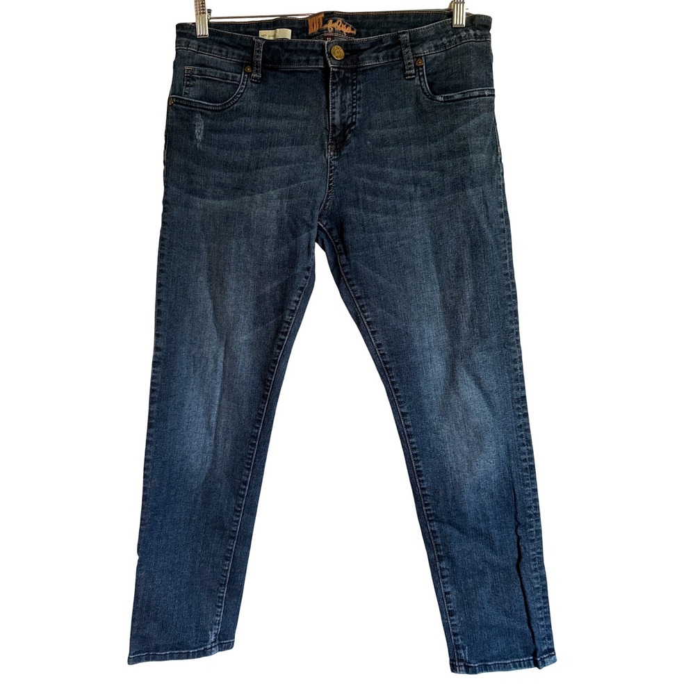 KUT from the Kloth Katy Boyfriend Jeans Dark Wash‎ Size 12 Distressed